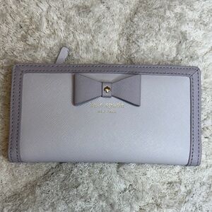 NWOT Kate Spade Light Gray Wallet with Bow Detail
